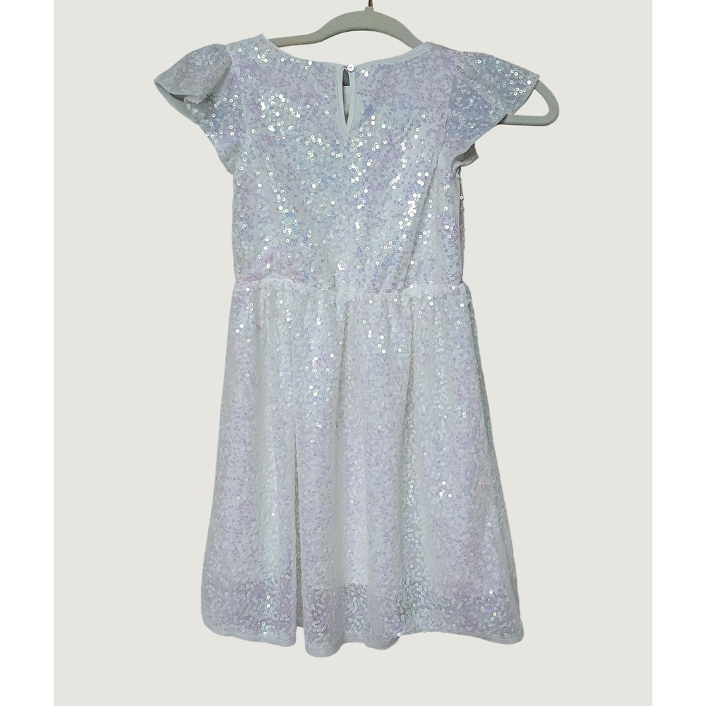 H&M Sequin Dress Kid 6-7Y White Iridescent Sparkly Fairy Princess Birthday Party - Picture 6 of 6